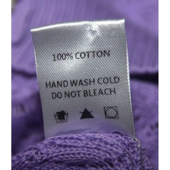 Time After Time Purple Sleeves Crochet Vest Crystal Button Front Size L Granny - Picture 10 of 11